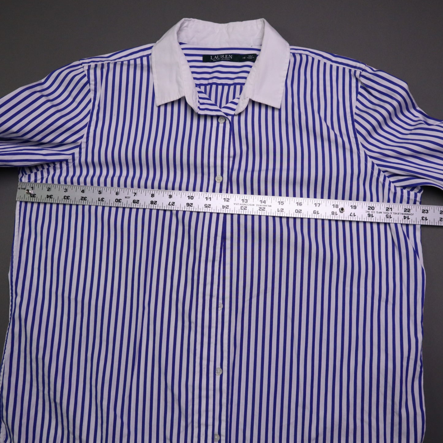 White and Blue striped button-down shirt from LAUREN Ralph Lauren 16