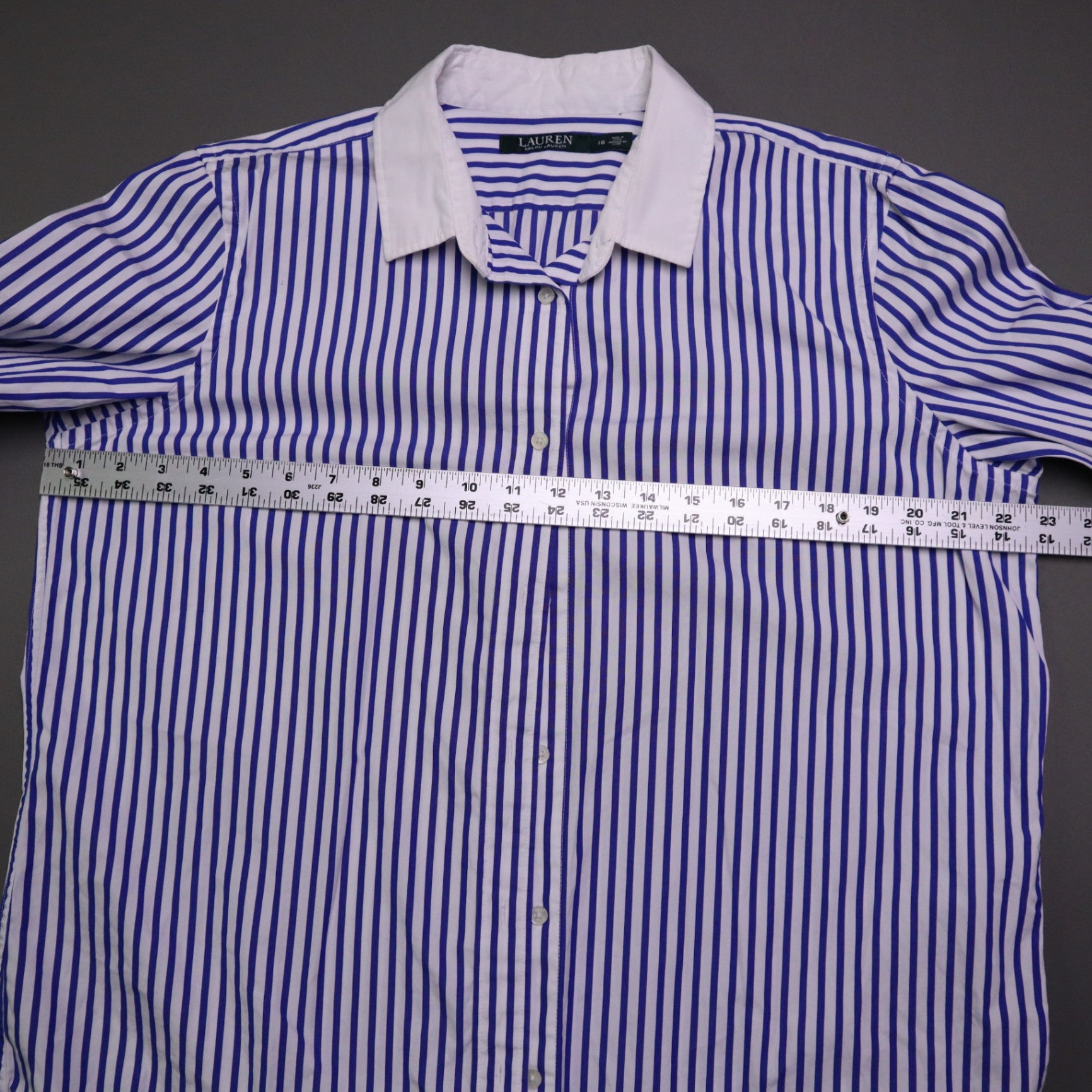White and Blue striped button-down shirt from LAUREN Ralph Lauren 16
