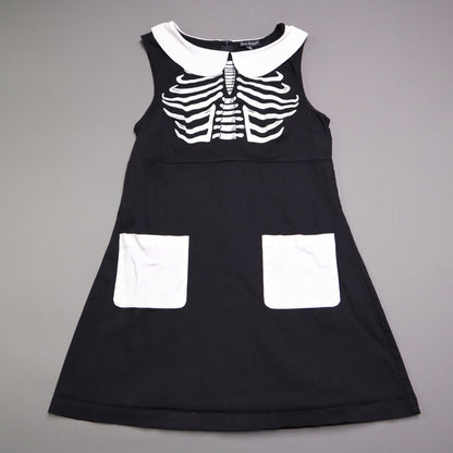 Smak Smak Parlour skeleton mod dress features a white Peter Pan collar and matching white pockets Online Only M