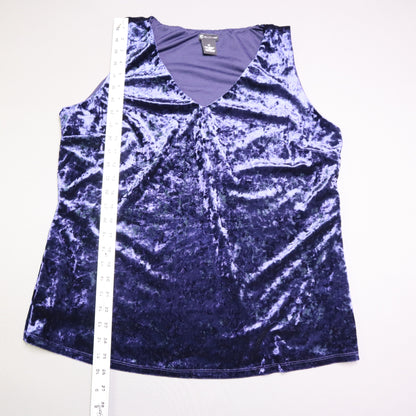New Directions Women's XL Top Crushed Velveteen purple