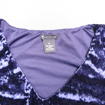 New Directions Women's XL Top Crushed Velveteen purple