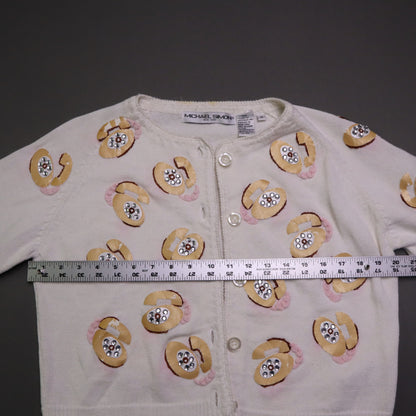 Vintage Michael Simon Sweater Women’s Small Telephone Applique Beaded Knit