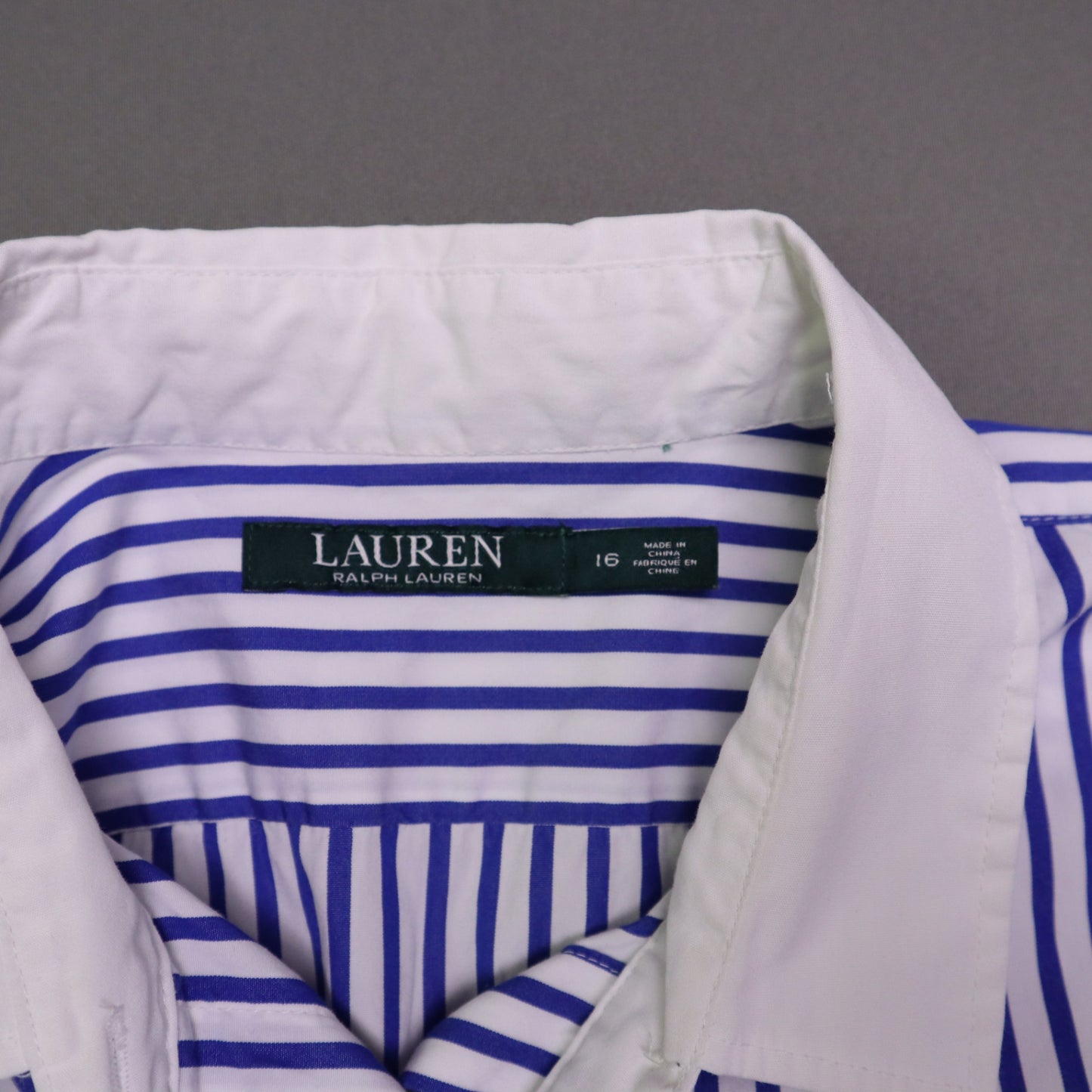 White and Blue striped button-down shirt from LAUREN Ralph Lauren 16