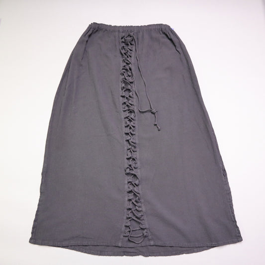 NWT Oh My Gauze Womens Lattice 2 Skirt Size 2 Black Cotton Maxi Lace Up Front