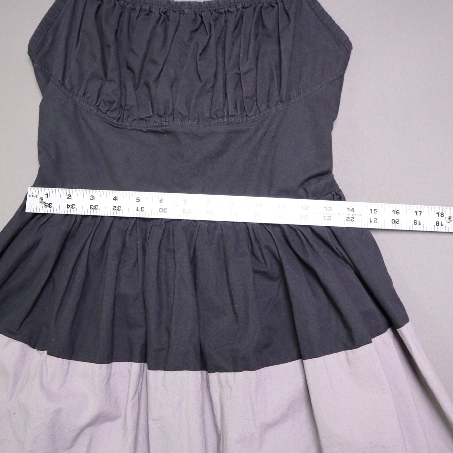 Ains Elke Stylehaus Midi Dress M Colorblock Tiered A-Line Tie Strap Sundress Purple
