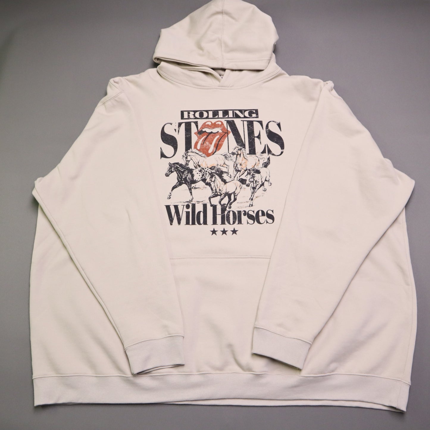 The Rolling Stones Wild Horses Beige Hoodie Sweatshirt 5XL Oversized Beige Cream