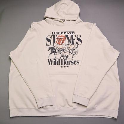 The Rolling Stones Wild Horses Beige Hoodie Sweatshirt 5XL Oversized Beige Cream