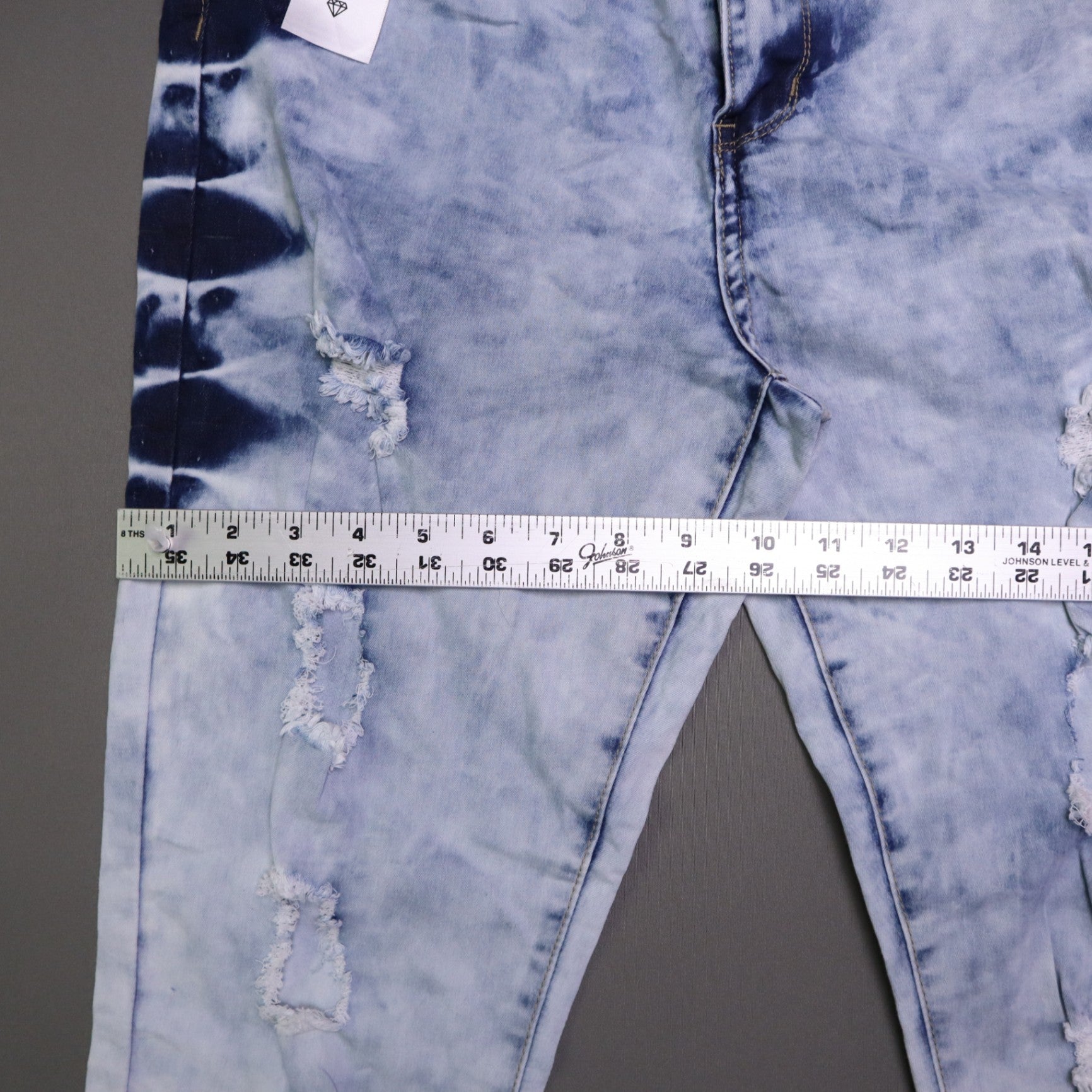 VIP Jeans Women High Rise Distressed Acid Wash Side Tie Dye Skinny Jeans 15/32 NWT
