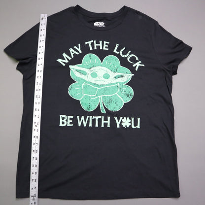Star Wars Mens XL Grogu St Patricks Day Shirt May The Luck Be With You Shamrock