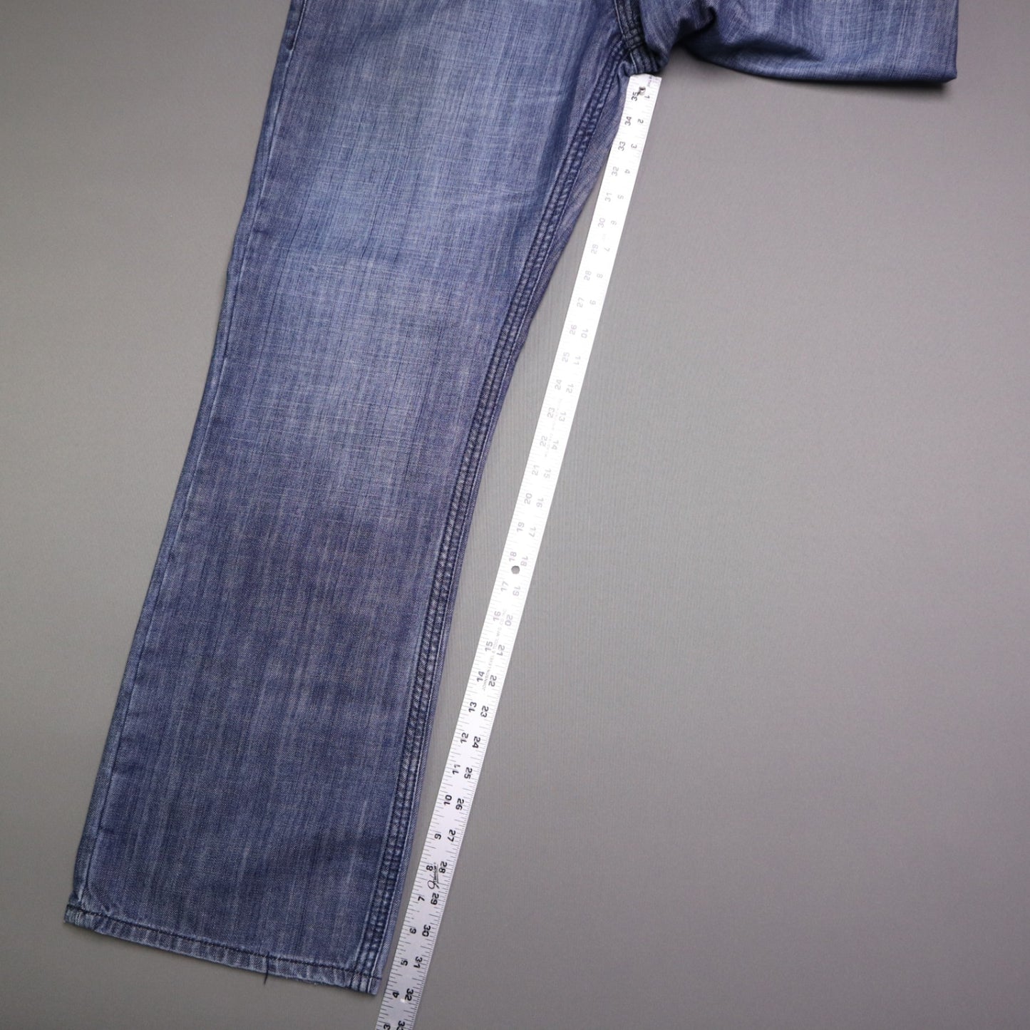 ANIKI Raw & Elegant Mens Jeans Sz 38 Heavy Stitch Distressed Straight Blue