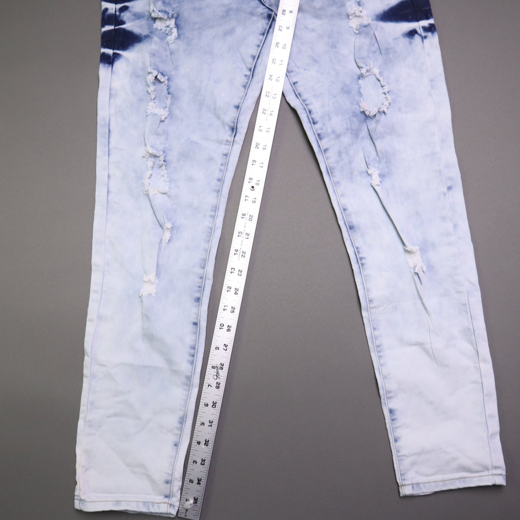 VIP Jeans Women High Rise Distressed Acid Wash Side Tie Dye Skinny Jeans 15/32 NWT