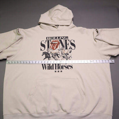 The Rolling Stones Wild Horses Beige Hoodie Sweatshirt 5XL Oversized Beige Cream