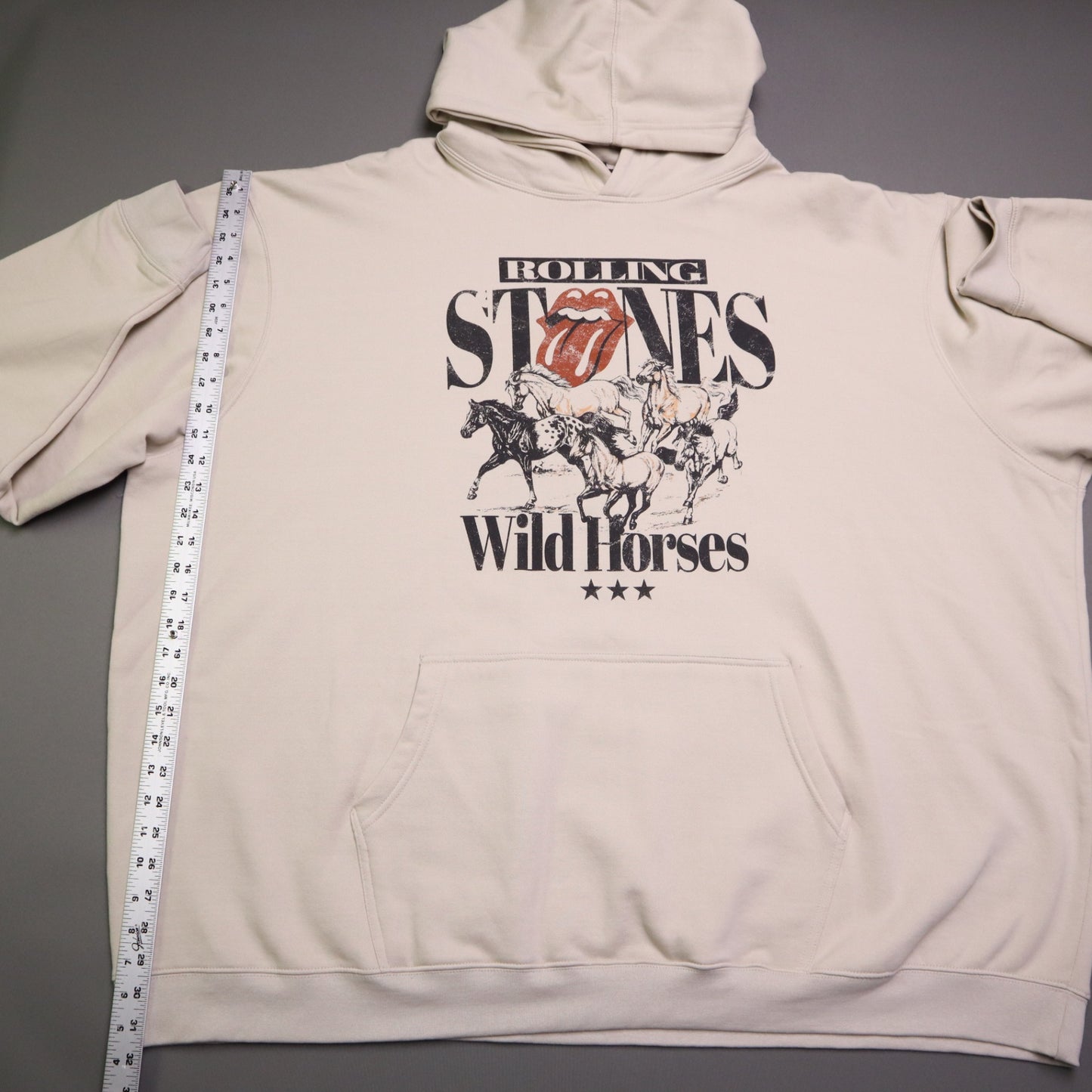 The Rolling Stones Wild Horses Beige Hoodie Sweatshirt 5XL Oversized Beige Cream