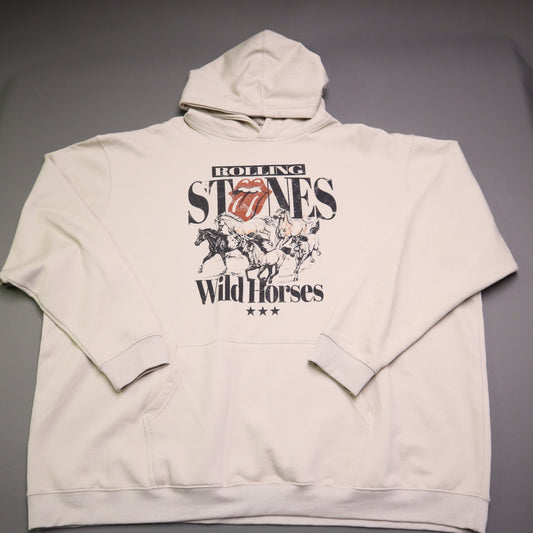 The Rolling Stones Wild Horses Beige Hoodie Sweatshirt 5XL Oversized Beige Cream
