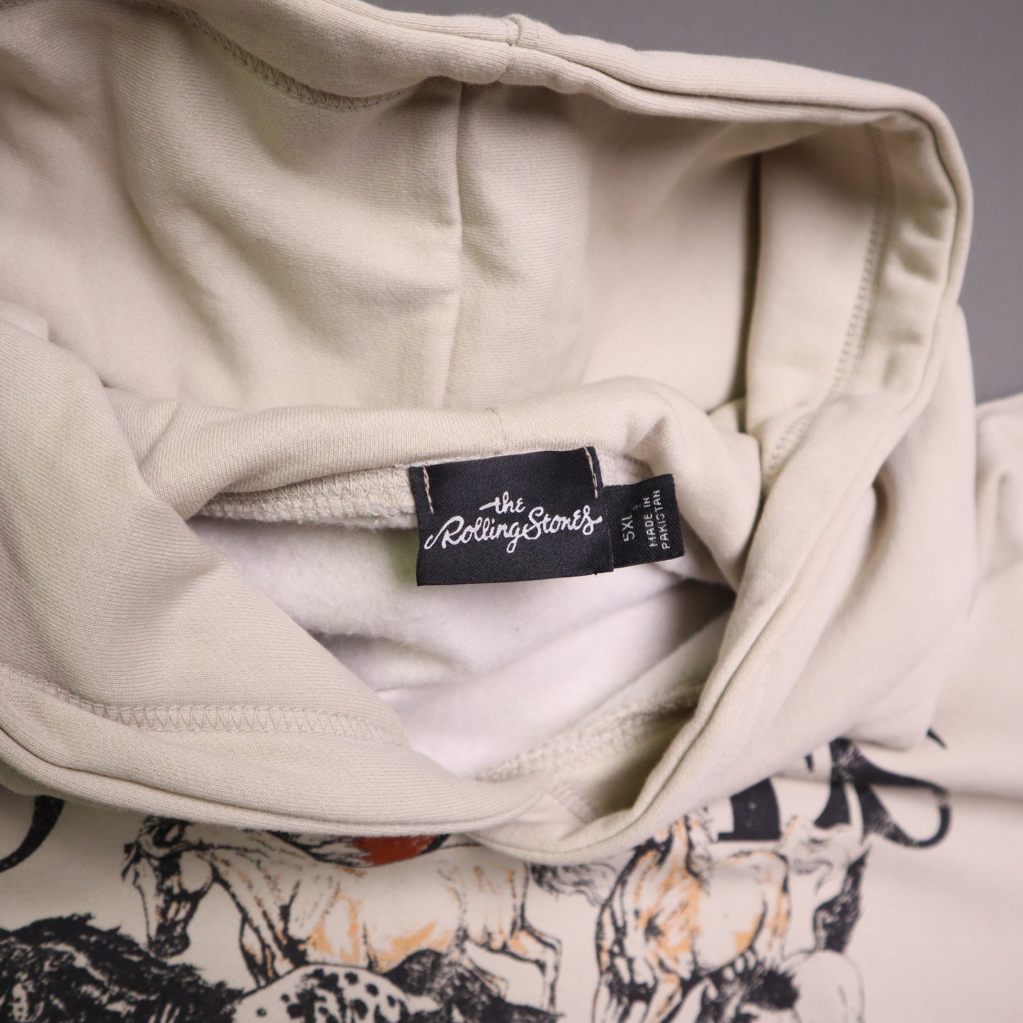 The Rolling Stones Wild Horses Beige Hoodie Sweatshirt 5XL Oversized Beige Cream