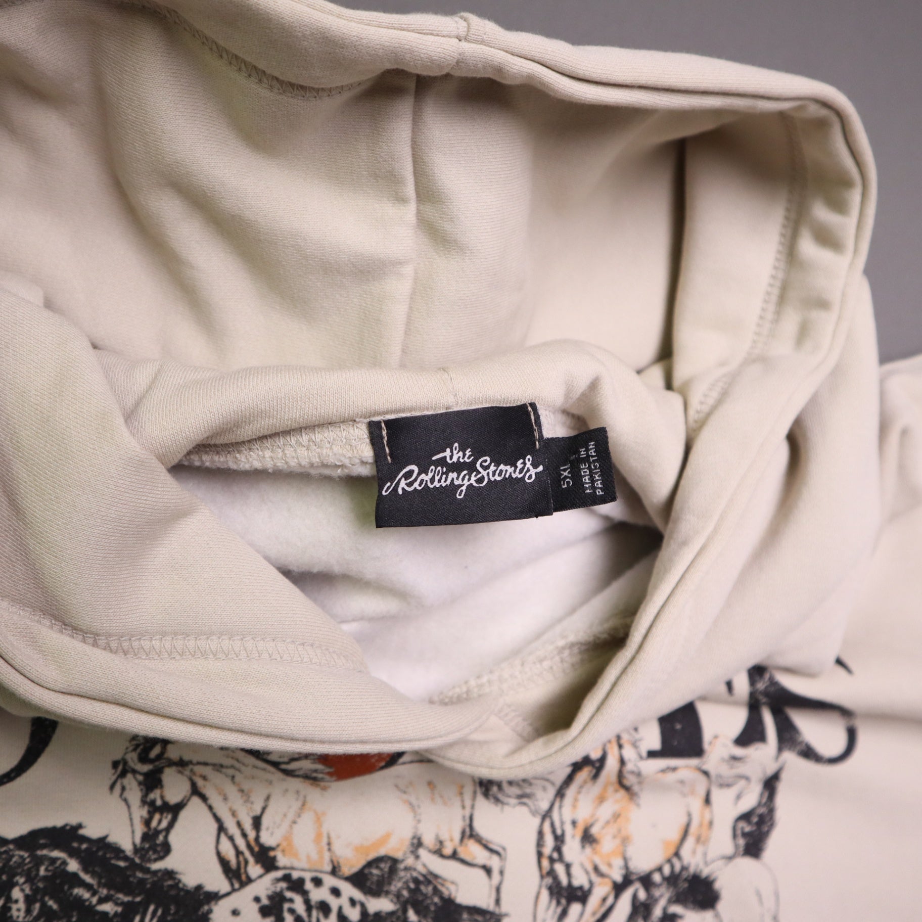 The Rolling Stones Wild Horses Beige Hoodie Sweatshirt 5XL Oversized Beige Cream