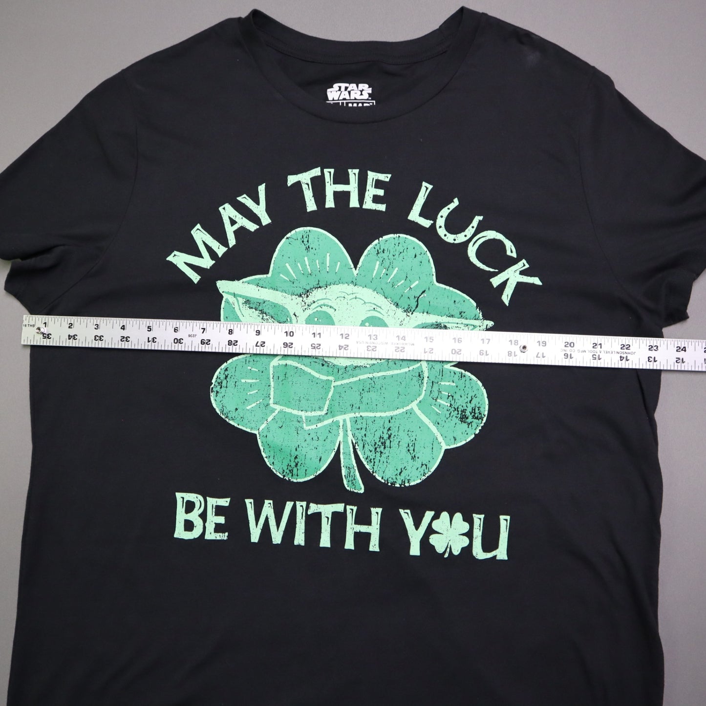 Star Wars Mens XL Grogu St Patricks Day Shirt May The Luck Be With You Shamrock