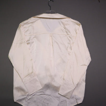 NWT SHE SKY Womens Small Cream Satin Twist Front Button Down Blouse Long Sleeve