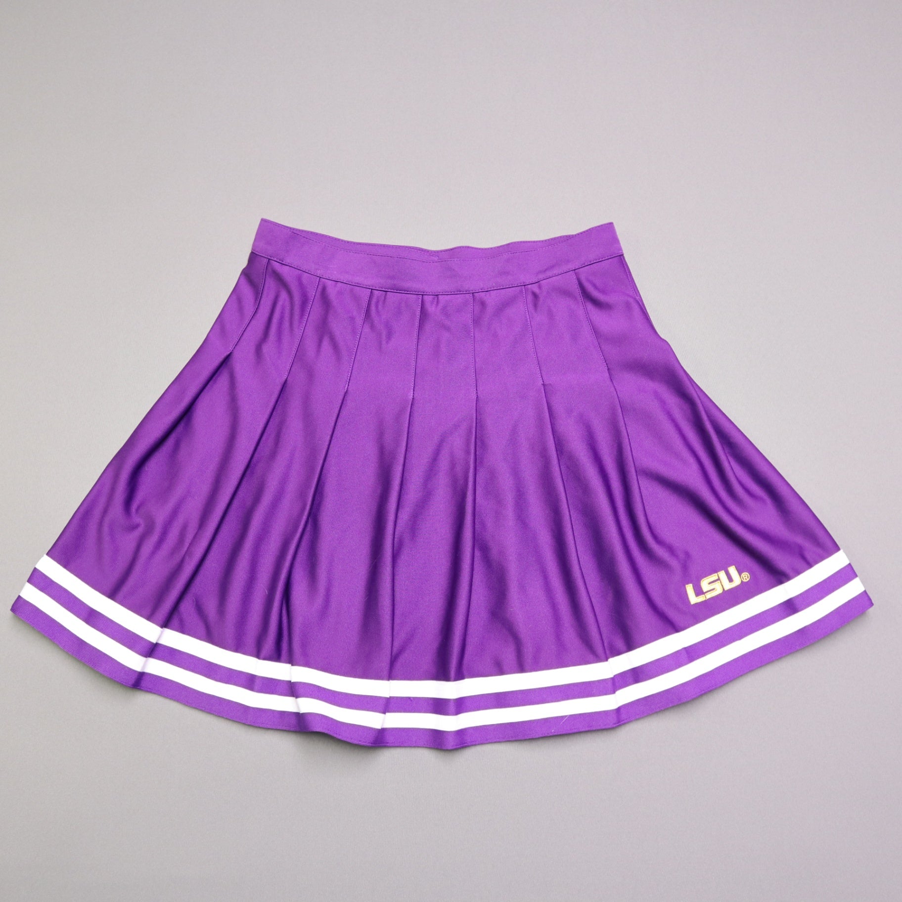 LSU Tigers Womens S Purple Pleated Cheerleader Cheer Skirt Game Day Uniform Zooz