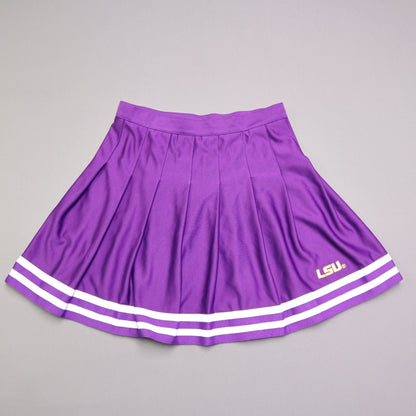LSU Tigers Womens S Purple Pleated Cheerleader Cheer Skirt Game Day Uniform Zooz