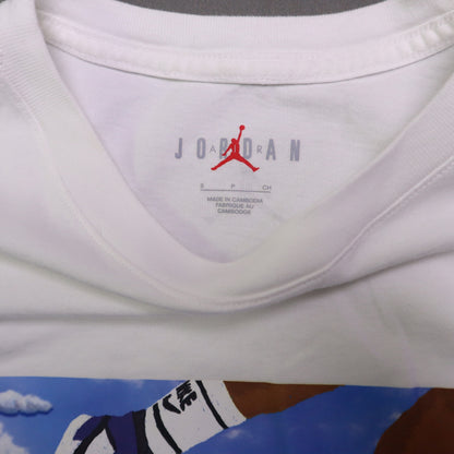 Nike Air Jordan Mens Small White Sky Graphic Sneaker Jumpman T Shirt Short Sleeve