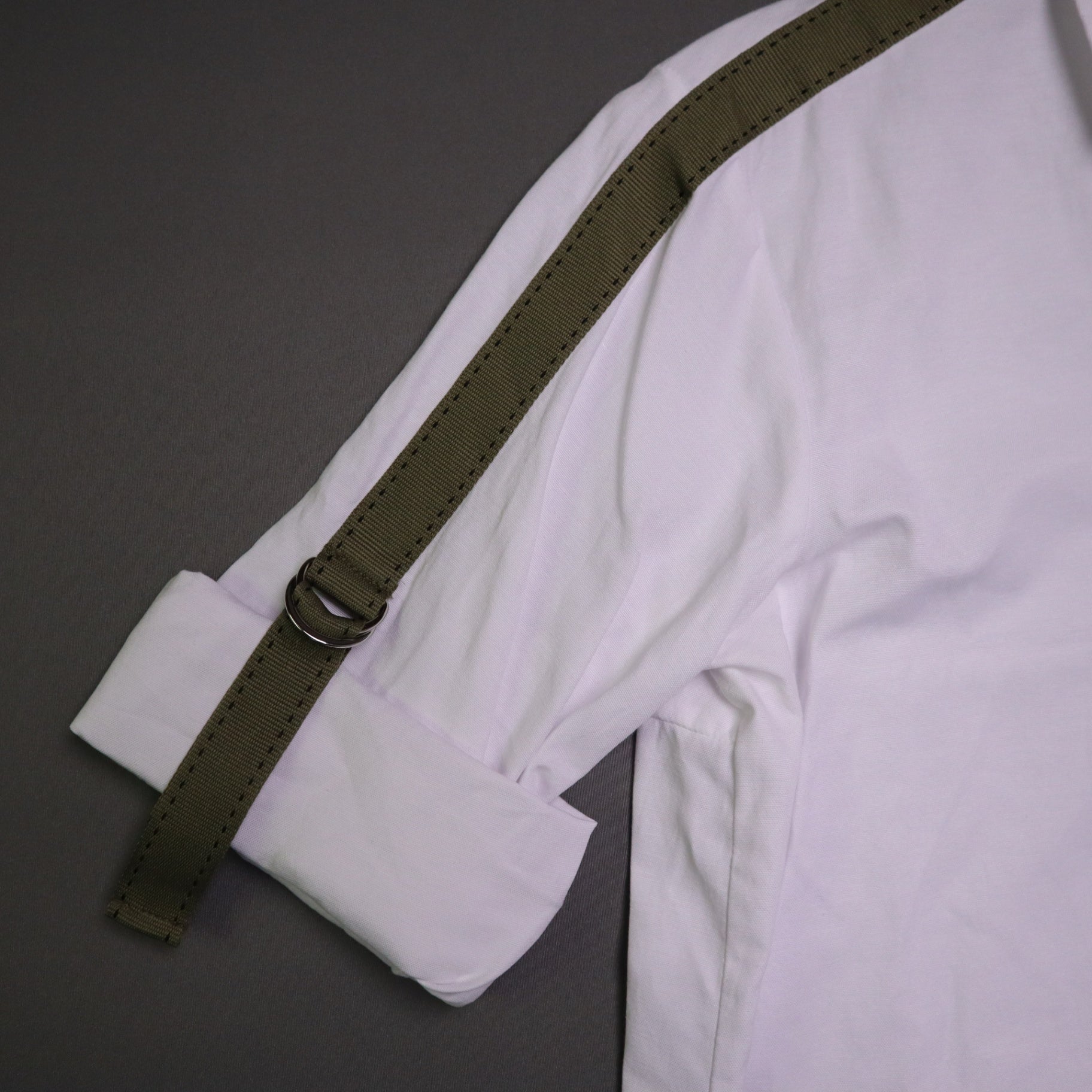 Zara Womens Small White Military Stripe Roll Tab Sleeve Oversized Tunic Shirt S