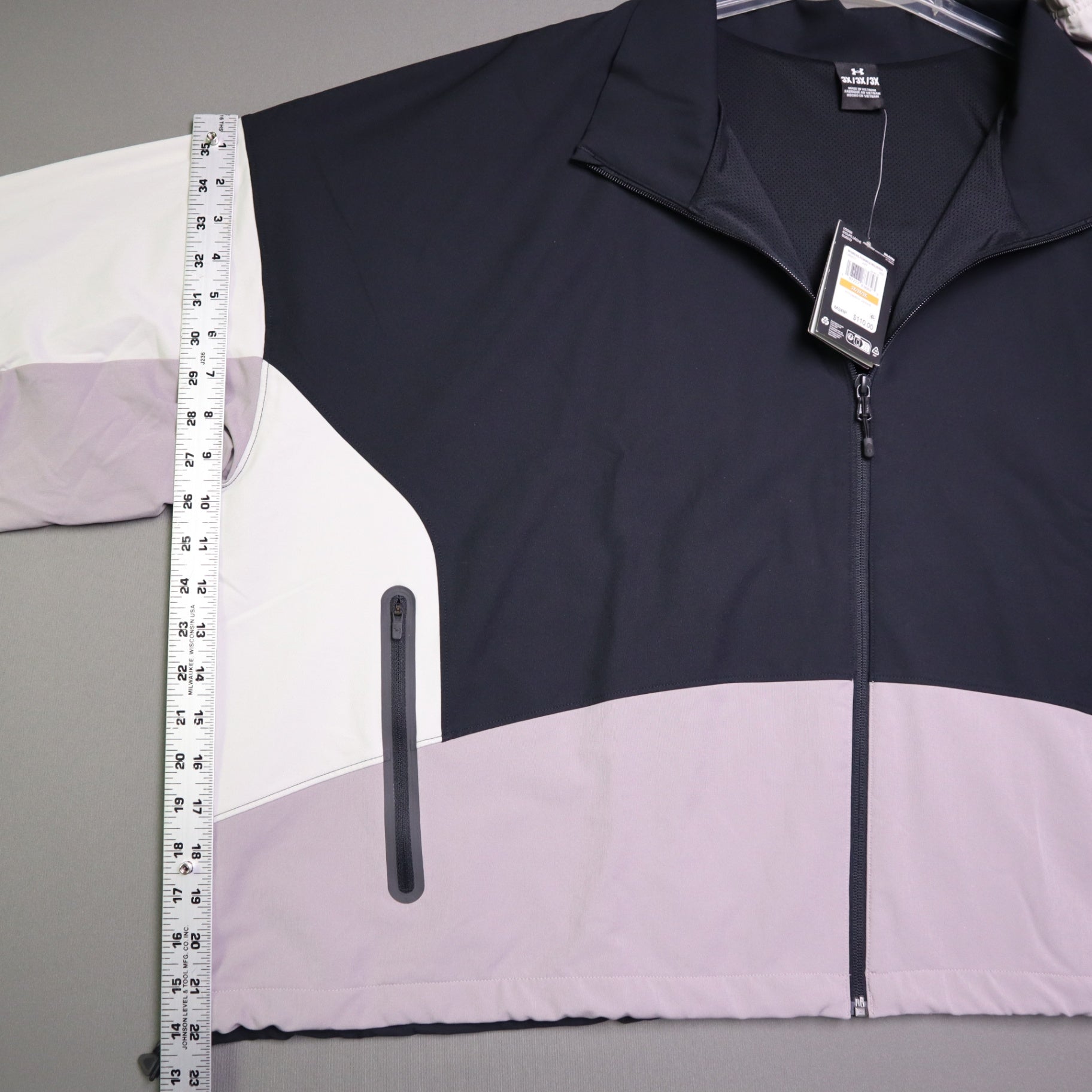 NWT Under Armour Womens 3X Unstoppable Colorblock Full Zip Track Jacket Purple