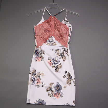 Windsor Womens Small NWT Ivory Floral Lace Back Cutout Bodycon Dress Bodycon Mini