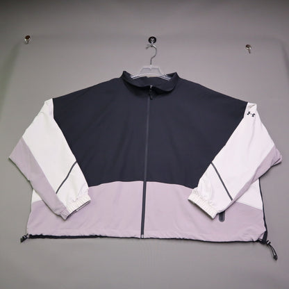 NWT Under Armour Womens 3X Unstoppable Colorblock Full Zip Track Jacket Purple