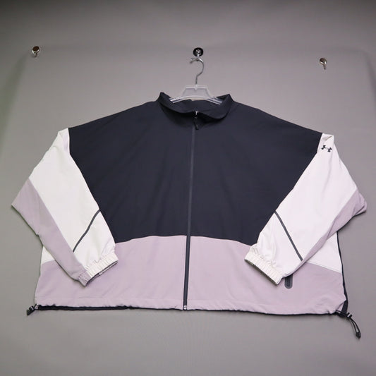 NWT Under Armour Womens 3X Unstoppable Colorblock Full Zip Track Jacket Purple
