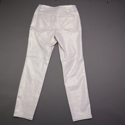 NWT Tommy Bahama Womens 2 Metallic Gold High Rise Ankle Denim Jeans Pants $158