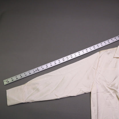 NWT SHE SKY Womens Small Cream Satin Twist Front Button Down Blouse Long Sleeve