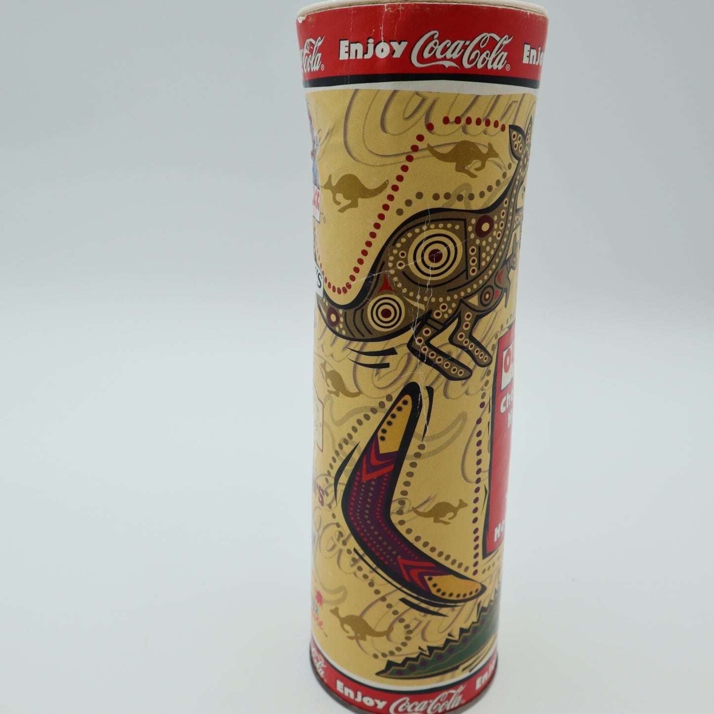 2003 Outback Steakhouse 15th Anniversary Coca Cola Bottle Tube Canister Hangtag