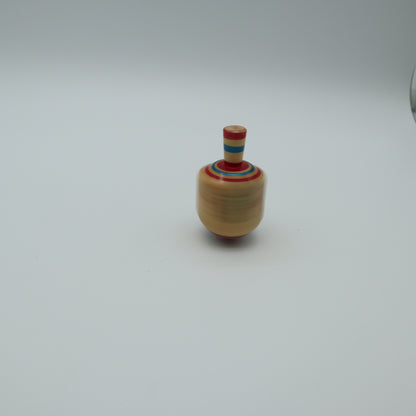 Vintage Wooden Toma Todo Pirinola Spinning Top Mexican Game Hand Painted Wood