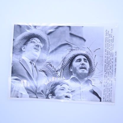 1961 AP Wirephoto Fidel Castro Osvaldo Dorticos May Day Cuba Revolution Press Photo
