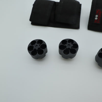 Safariland Revolver Speedloaders Lot of 4 with Shooting Systems Belt Pouches