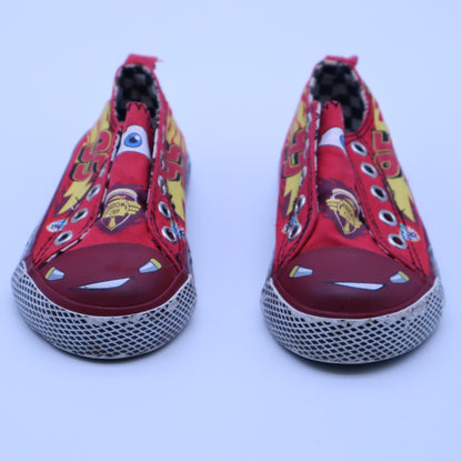 Disney Pixar Cars Lightning McQueen Toddler Canvas Shoes Red Slip On Sneakers 95