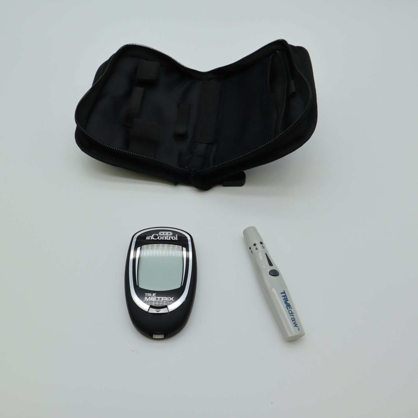 HEB inControl TRUE METRIX Blood Glucose Meter Monitor Kit Case TRUEdraw Lancing