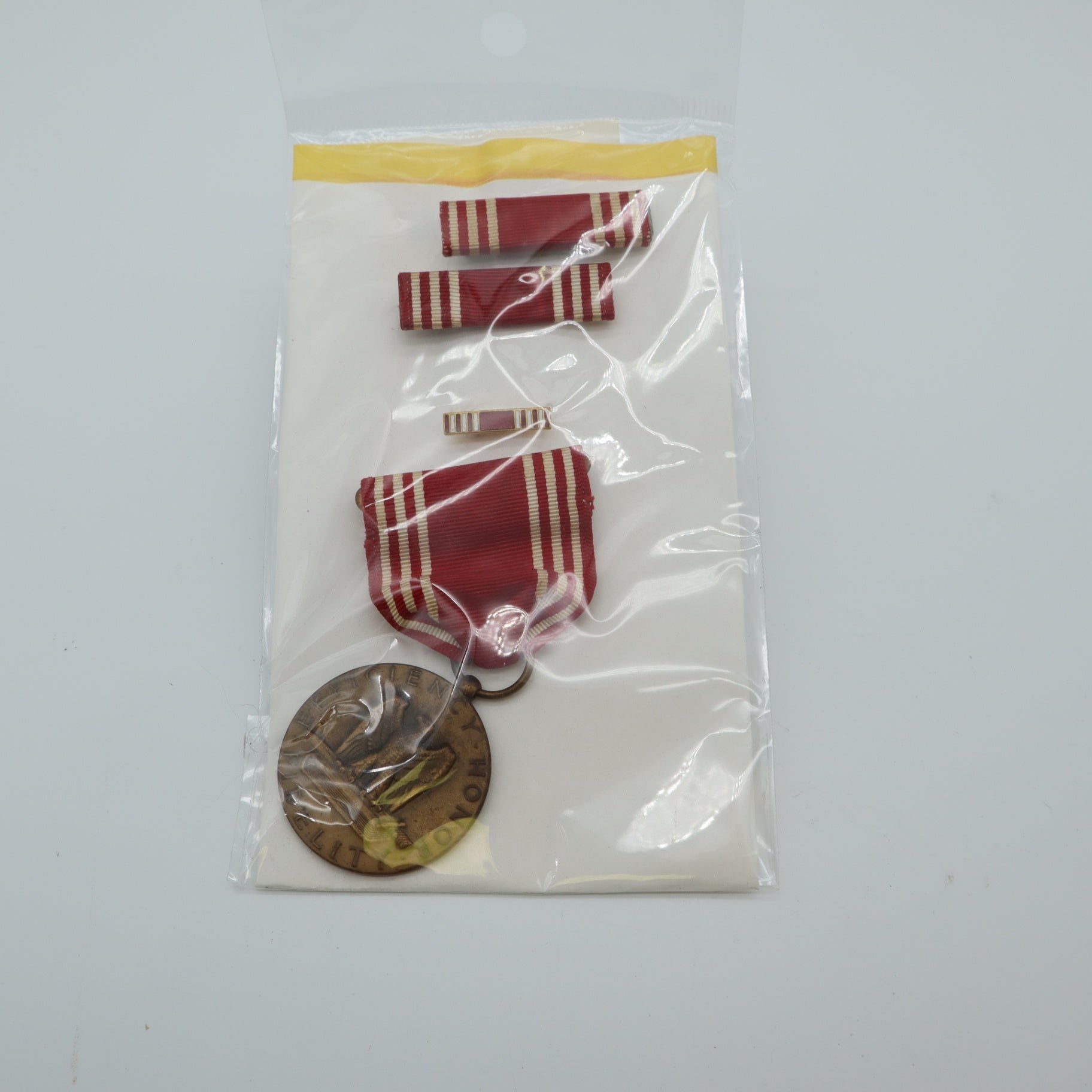 Vintage US Army Good Conduct Medal Ribbon Bar Lapel Pin Set Efficiency Honor