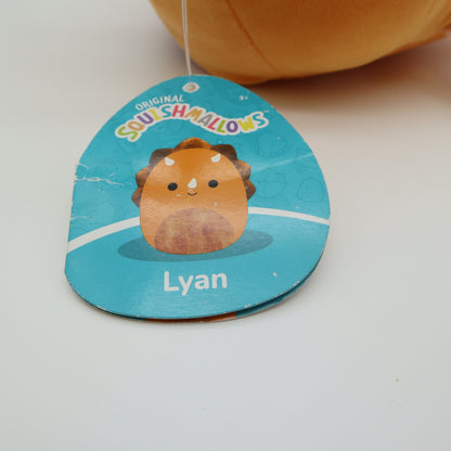 Squishmallows Lyan the Orange Triceratops Dinosaur Plush 7.5 Inch NWT S7 #1605