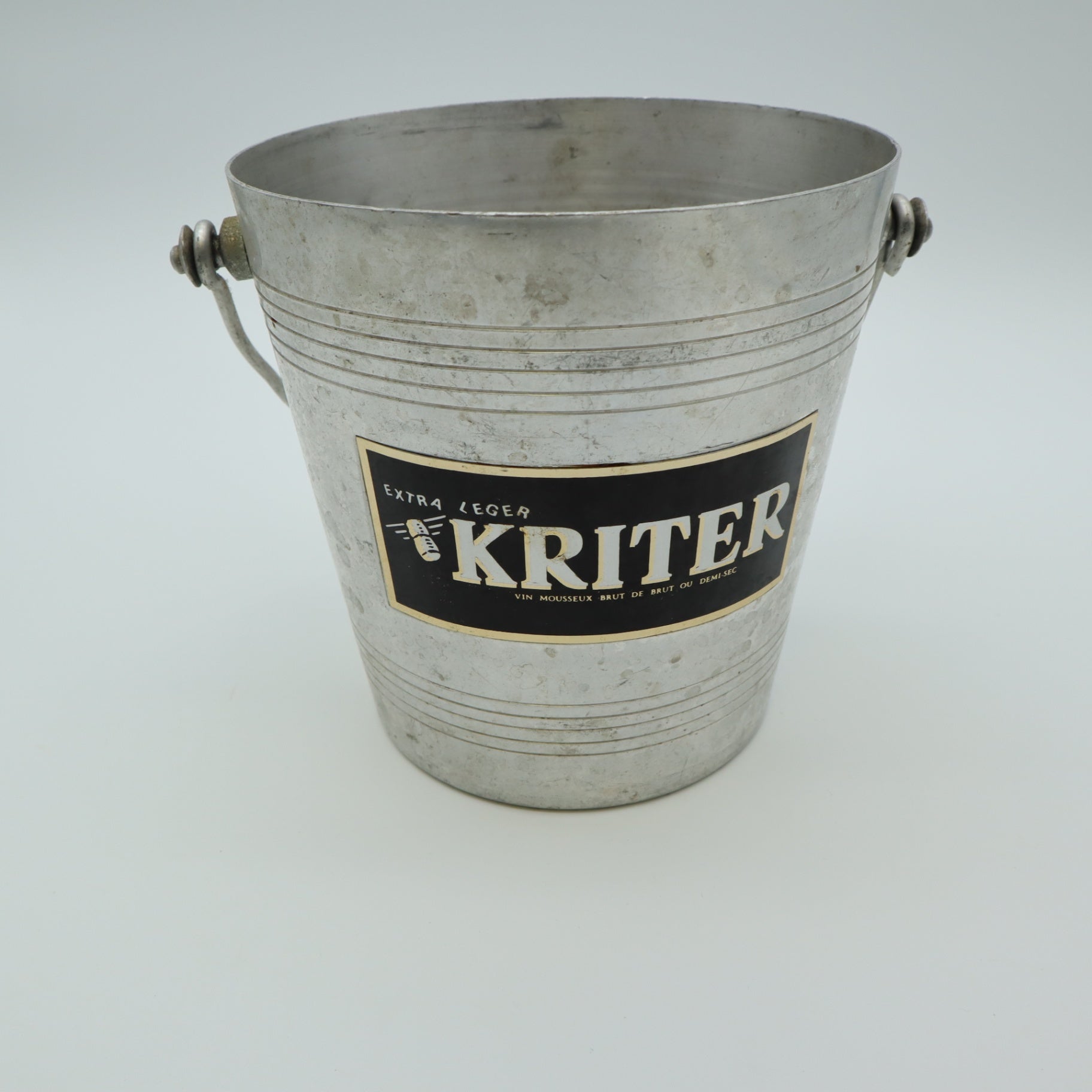 Set of 3 Vintage French Kriter Champagne Ice Buckets Aluminum Métaux Ouvrés Vesoul