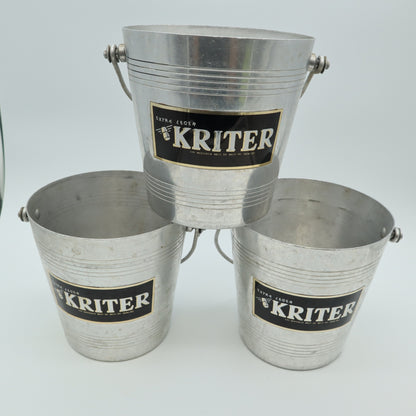 Set of 3 Vintage French Kriter Champagne Ice Buckets Aluminum Métaux Ouvrés Vesoul