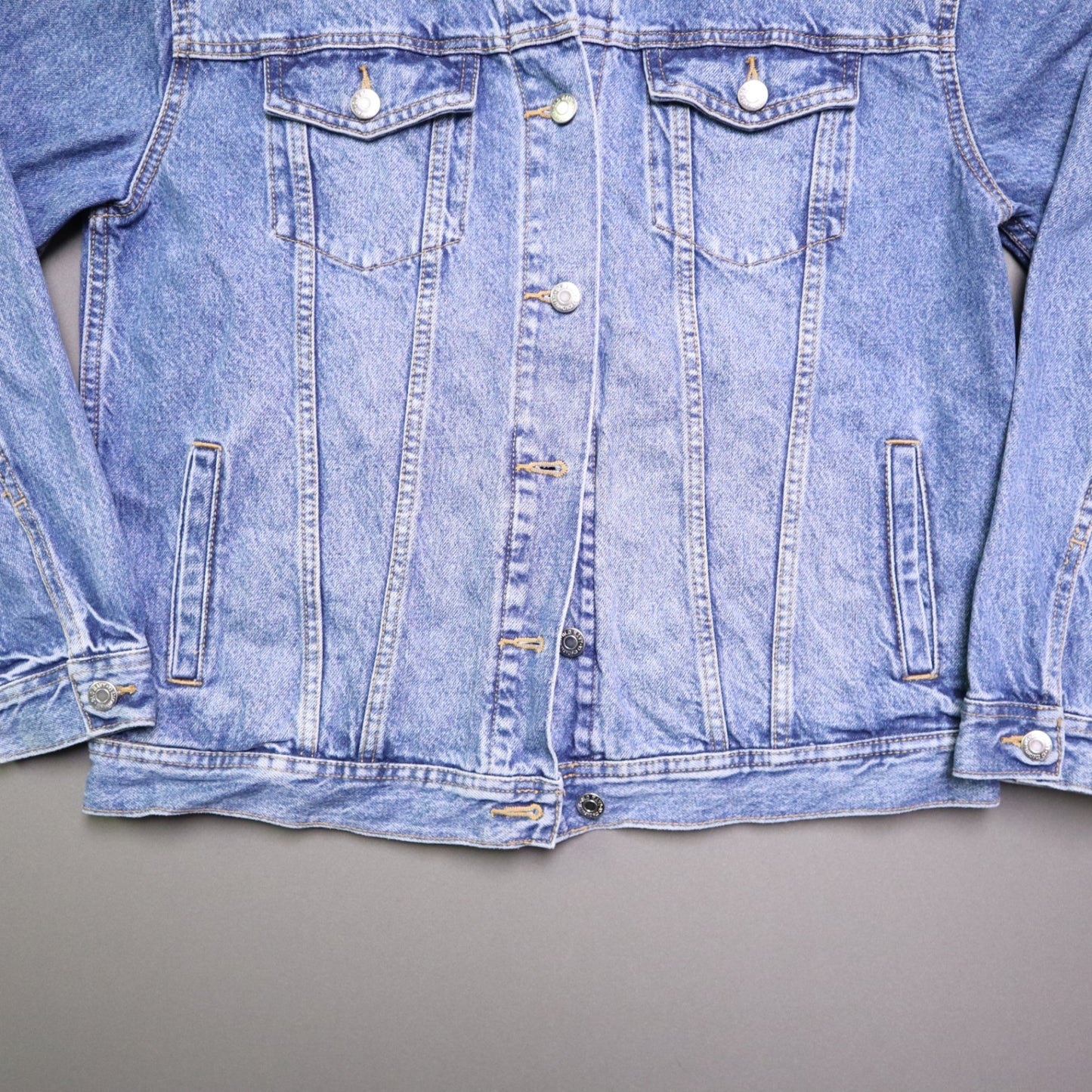 Old Navy Denim Jacket Medium M Medium Wash Boyfriend Trucker Jean Oversized Blue