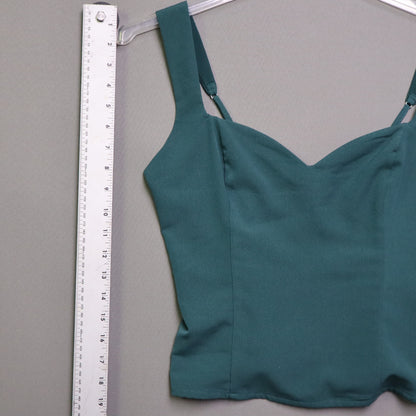TopsAbercrombie & Fitch Medium M Dark Green Sweetheart Tank Top Smocked Bustier Camisole