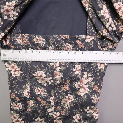 Abercrombie & Fitch Medium M Floral Square Neck Corset Blouse Puff Sleeve Smocked