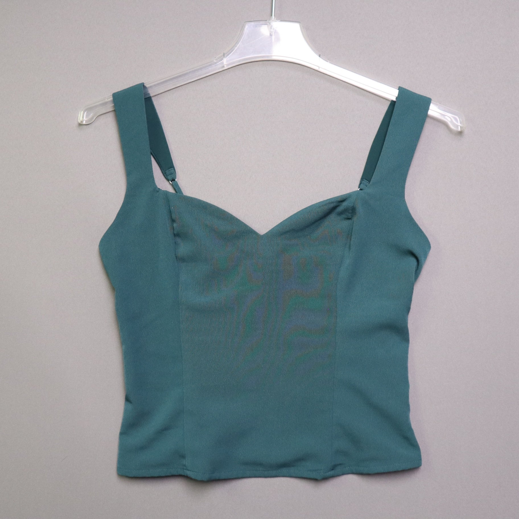 TopsAbercrombie & Fitch Medium M Dark Green Sweetheart Tank Top Smocked Bustier Camisole