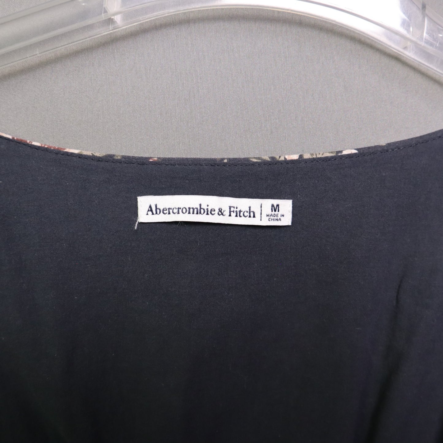 Abercrombie & Fitch Medium M Floral Square Neck Corset Blouse Puff Sleeve Smocked