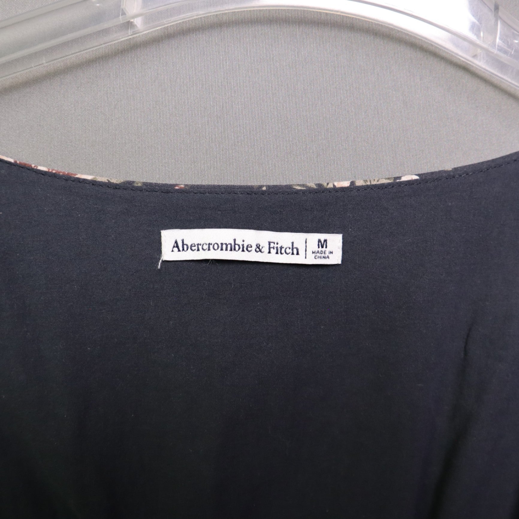 Abercrombie & Fitch Medium M Floral Square Neck Corset Blouse Puff Sleeve Smocked