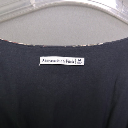 Abercrombie & Fitch Medium M Floral Square Neck Corset Blouse Puff Sleeve Smocked