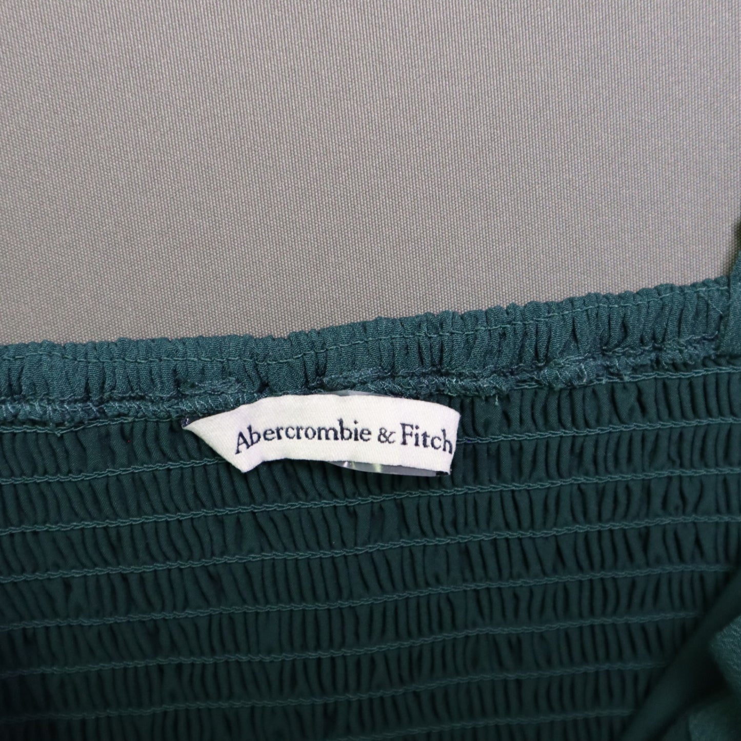 TopsAbercrombie & Fitch Medium M Dark Green Sweetheart Tank Top Smocked Bustier Camisole